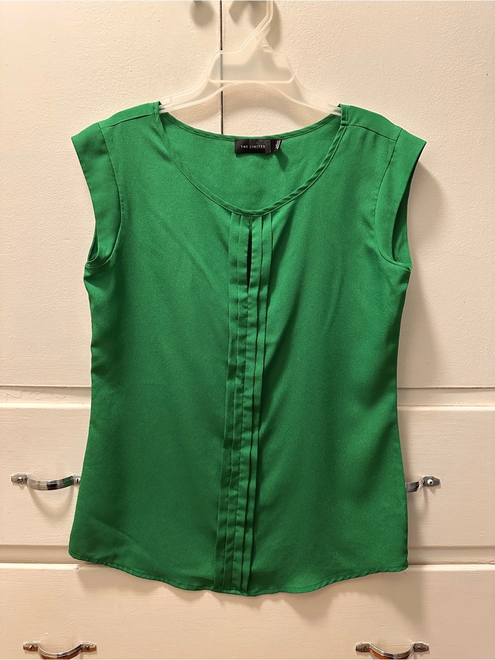 The Limited emerald green pleated keyhole tank top - XS